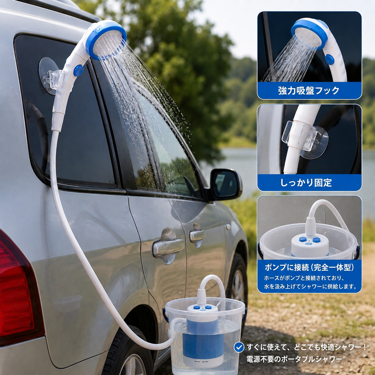 Outdoor™ポータブル電動シャワー